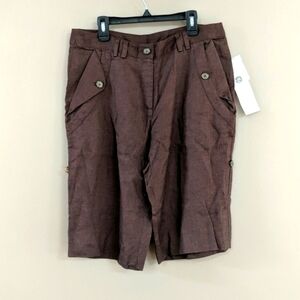 NWT T.J. Maxx Ecologie brown linen shorts